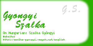 gyongyi szalka business card